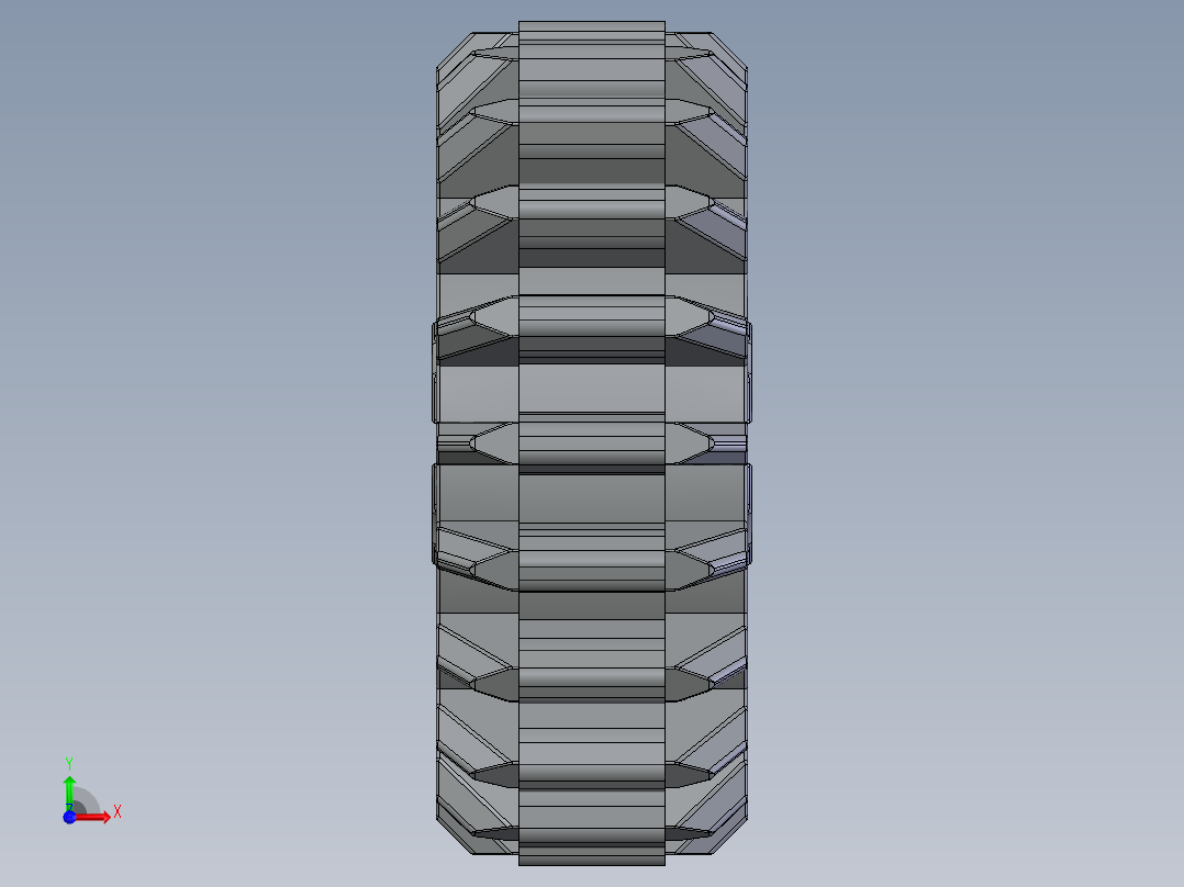32269 Old Grey Technic Gear 20 Tooth Double Bevel.SLDPRT前视图