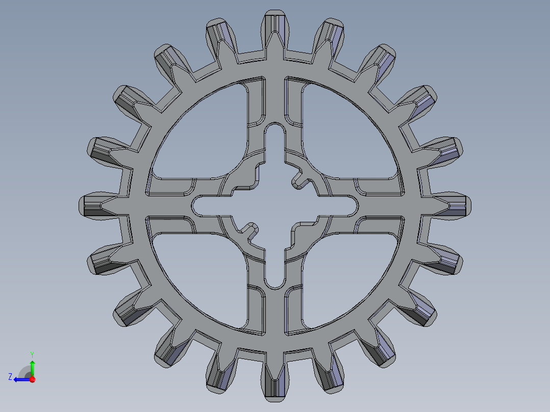 32269 Old Grey Technic Gear 20 Tooth Double Bevel.SLDPRT右视图