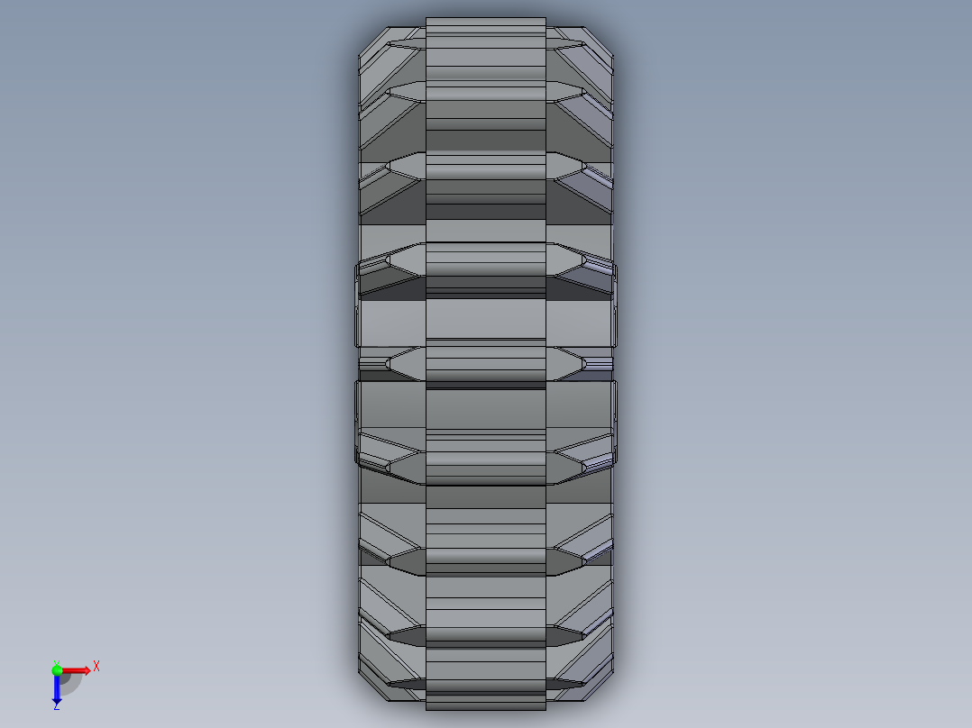 32269 Old Grey Technic Gear 20 Tooth Double Bevel.SLDPRT俯视图