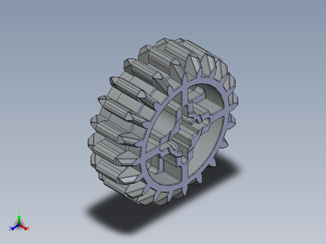 32269 Old Grey Technic Gear 20 Tooth Double Bevel.SLDPRT正等轴测图