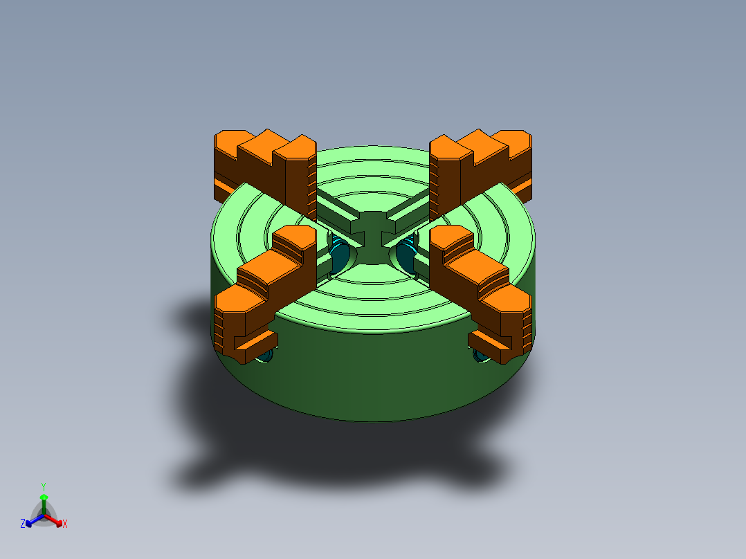 卡盘车床正等轴测图