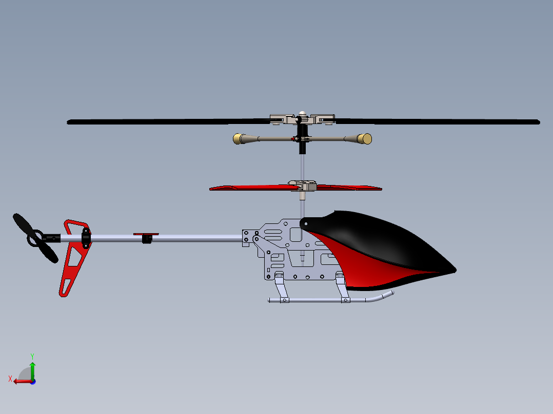 直升飞机 飞机模型设计后视图