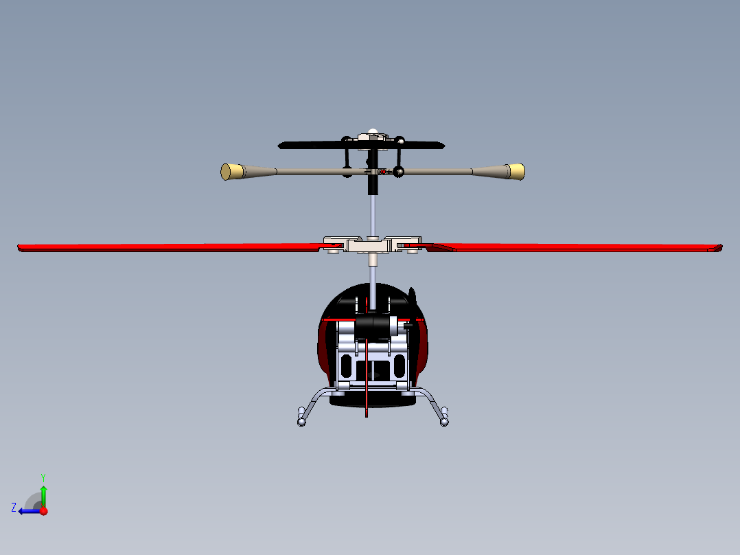 直升飞机 飞机模型设计右视图