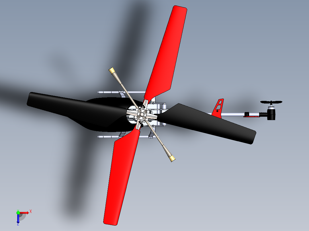 直升飞机 飞机模型设计俯视图