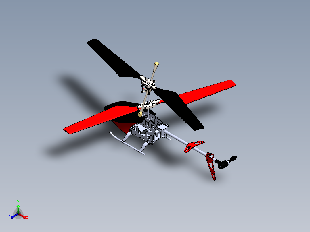 直升飞机 飞机模型设计正等轴测图