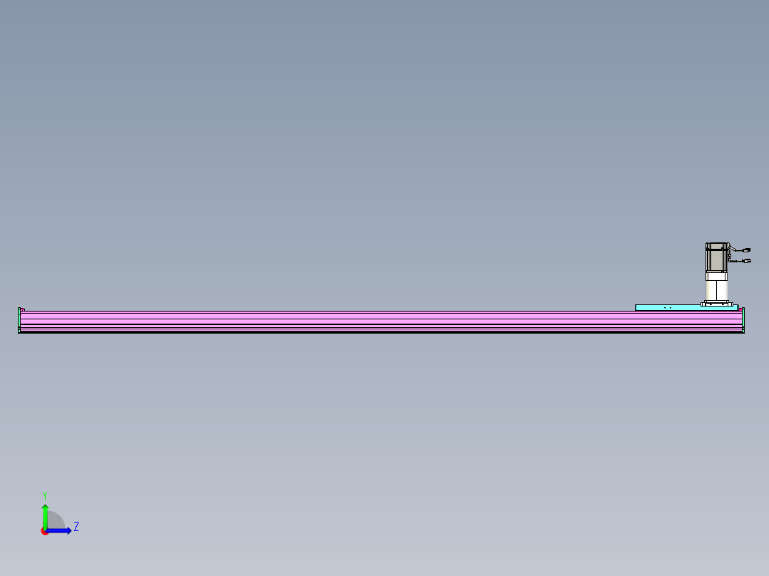 东锦齿条传动DH210G-L167-S2250-BU-减速机+P750W左视图