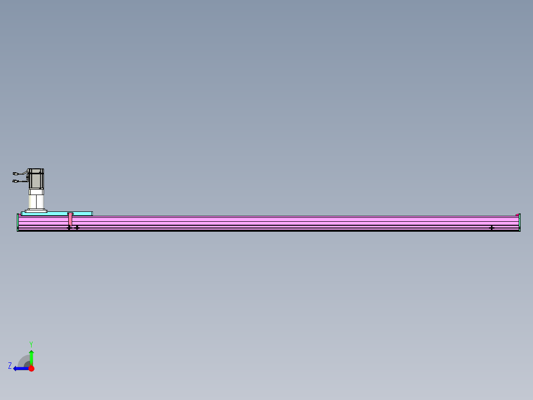 东锦齿条传动DH210G-L167-S2250-BU-减速机+P750W右视图