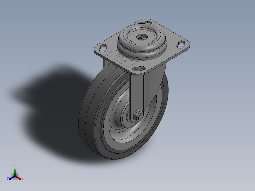 科顺脚轮Colson-3_00617_449正等轴测图