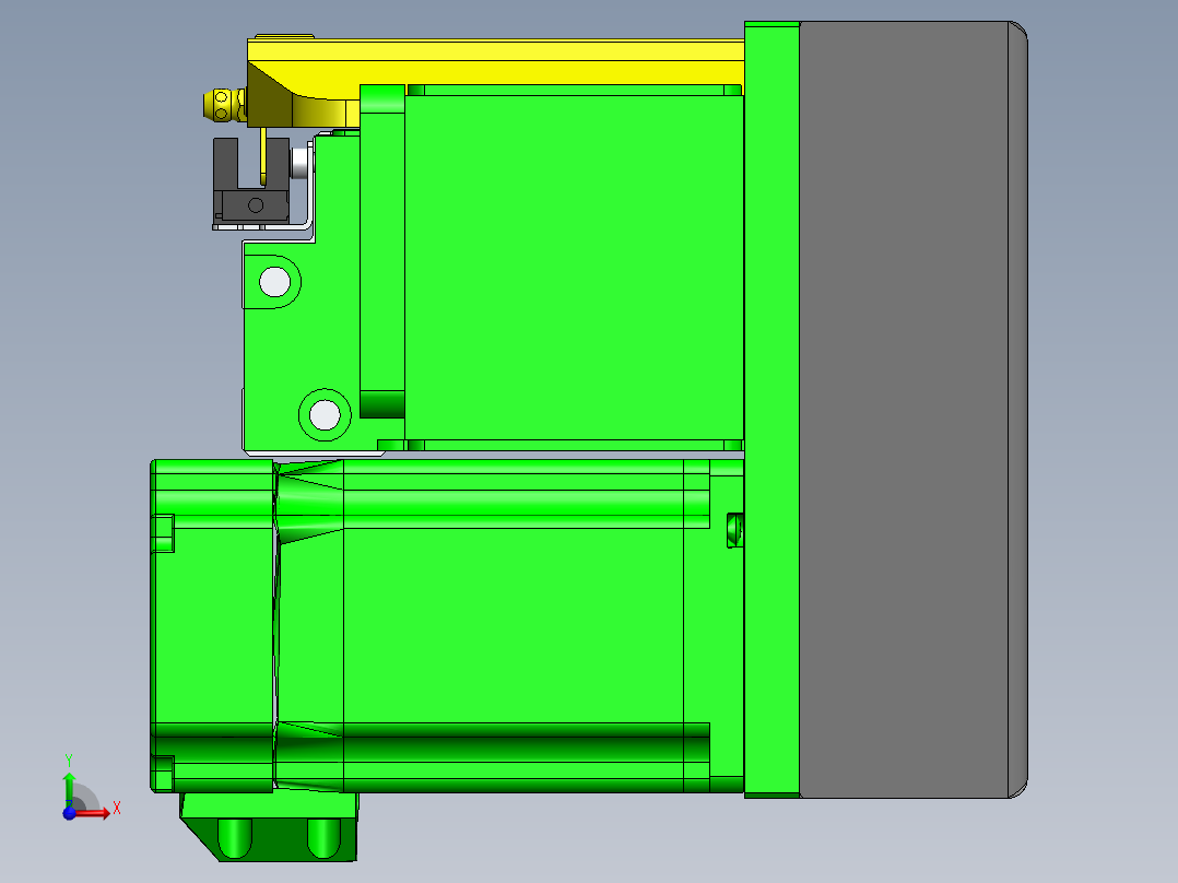 GTA内嵌同步带全封闭GTA12-RD-60步进前视图