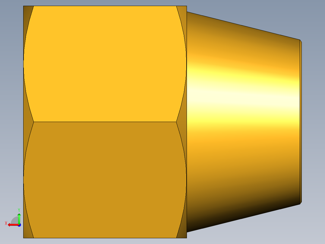 扩口式工业通用硬管接头Short Nut 41FS-12后视图