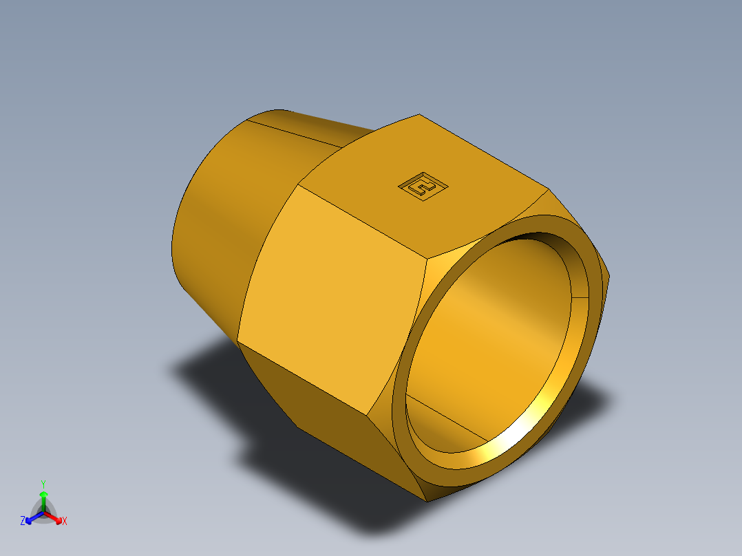 扩口式工业通用硬管接头Short Nut 41FS-12正等轴测图