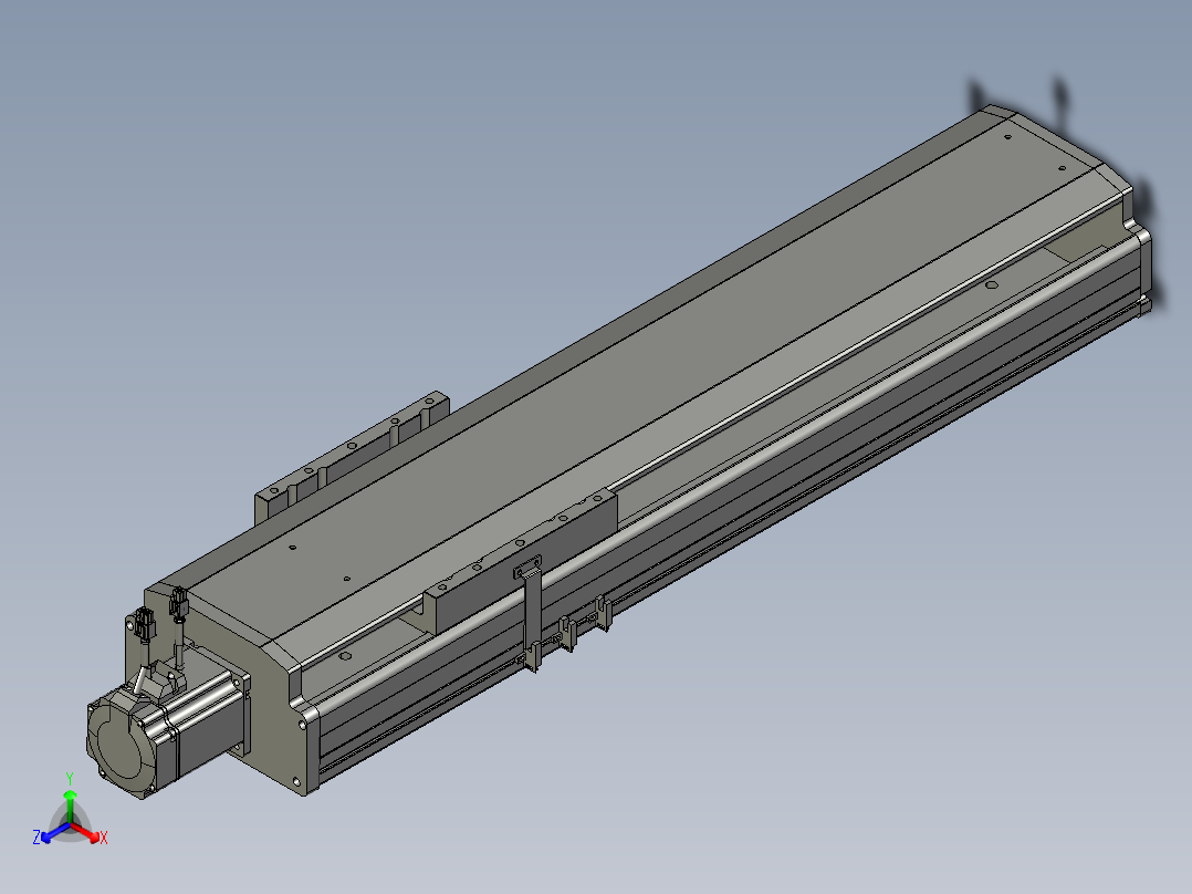 东锦丝杆传动-直线滑台模组DH210-C-L10-S550-BC-P750W-C3正等轴测图