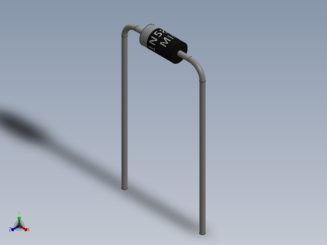 电容器 二极管 电阻器-Rectifier Diode 1N4006正等轴测图