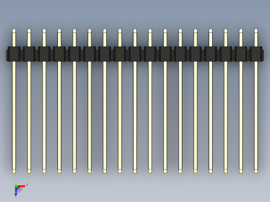 彩色公头100mil（2.54mm）系列-DS1021_black_2x17p_100mil_Type19_rev1.0俯视图
