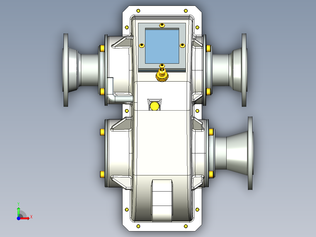 扭矩分配器一级斜齿轮箱前视图