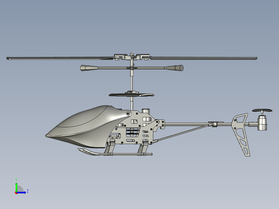 直升飞机 飞机模型设计 (33)左视图
