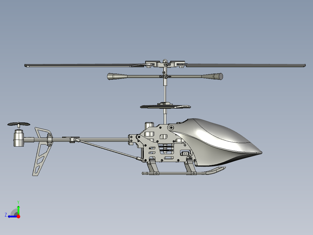 直升飞机 飞机模型设计 (33)右视图