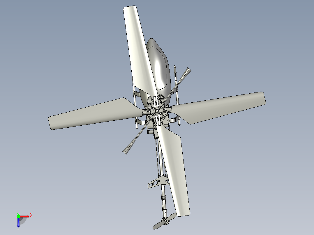 直升飞机 飞机模型设计 (33)俯视图