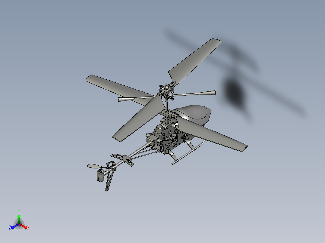 直升飞机 飞机模型设计 (33)正等轴测图