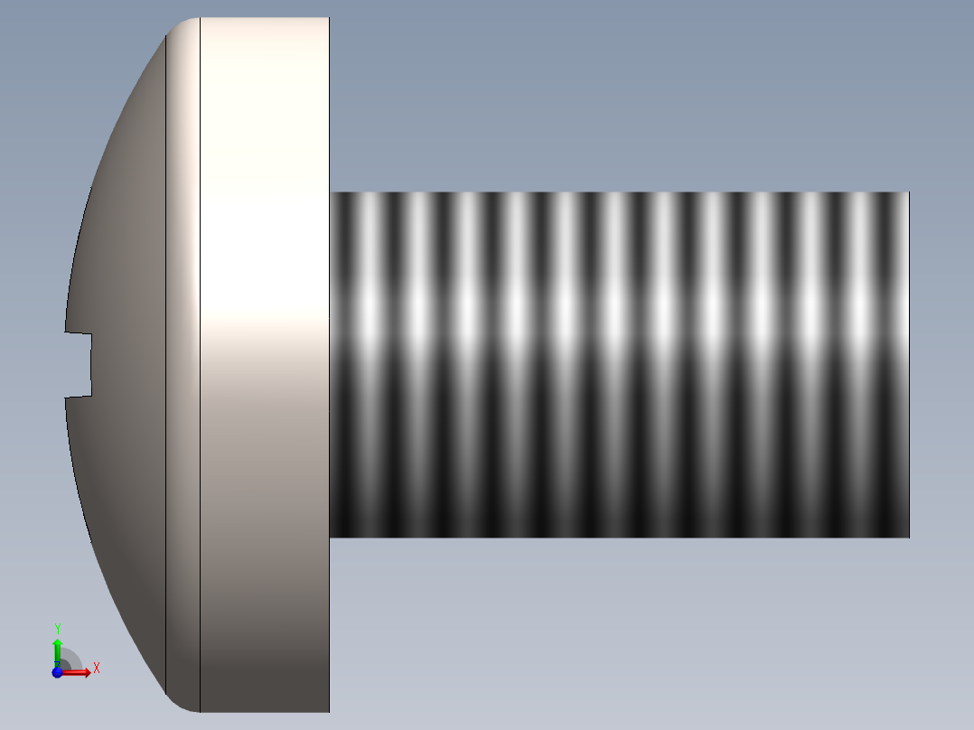螺丝 M6 十字盘头-M6x10 Screw head.SLDPRT前视图