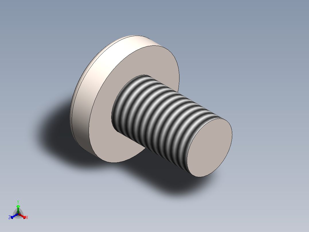 螺丝 M6 十字盘头-M6x10 Screw head.SLDPRT正等轴测图