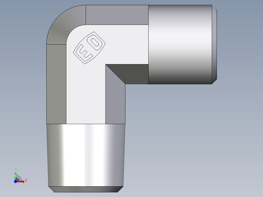 卡套式工业通用硬管接头EO_Male_stud_elbow_WE06SR71X前视图