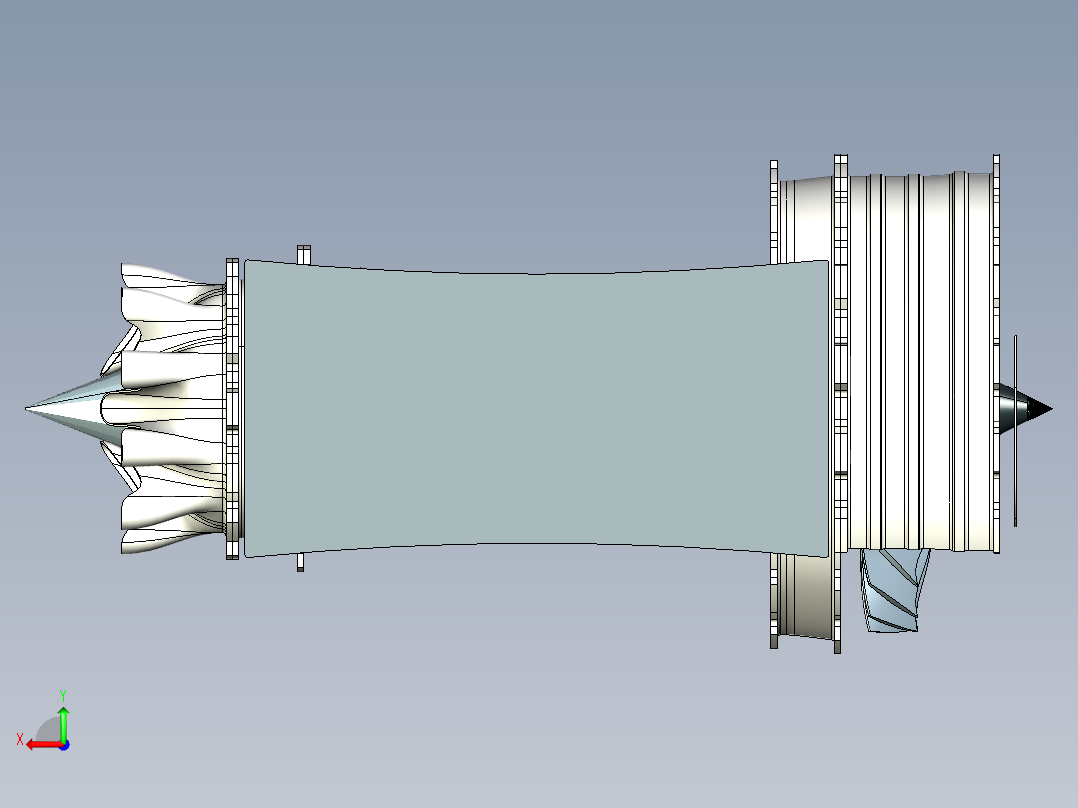 涡轮风扇发动机结构摆件后视图