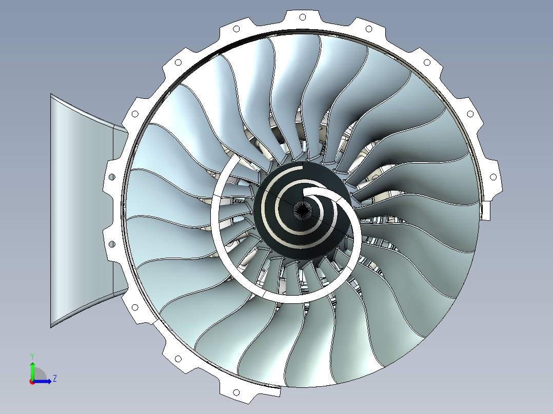 涡轮风扇发动机结构摆件左视图