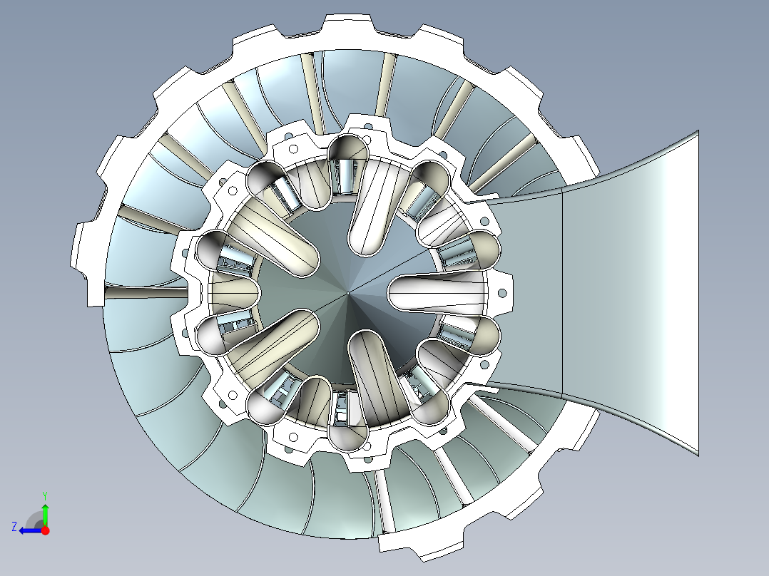 涡轮风扇发动机结构摆件右视图