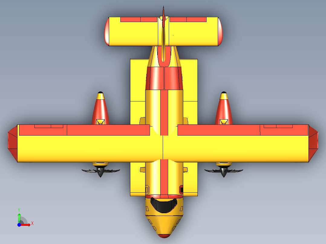 水上飞机模型前视图