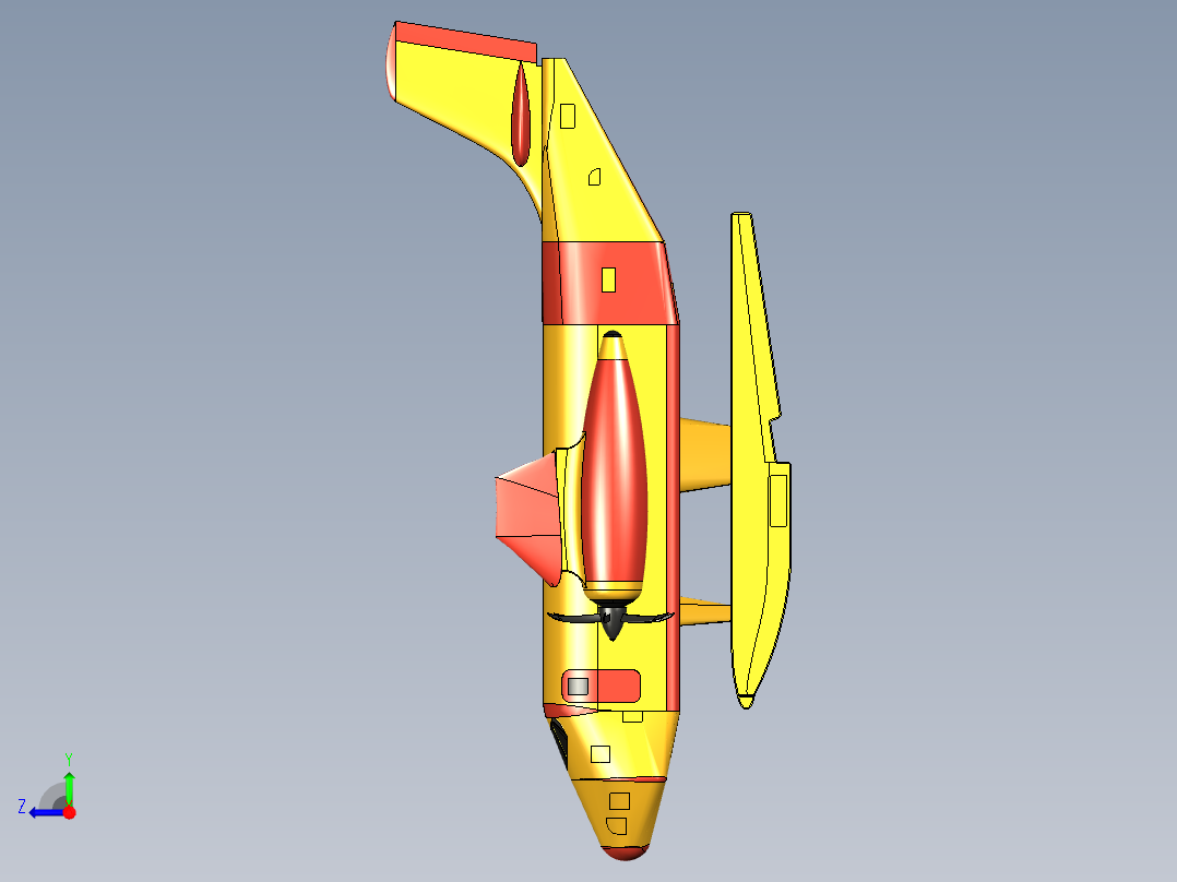 水上飞机模型右视图