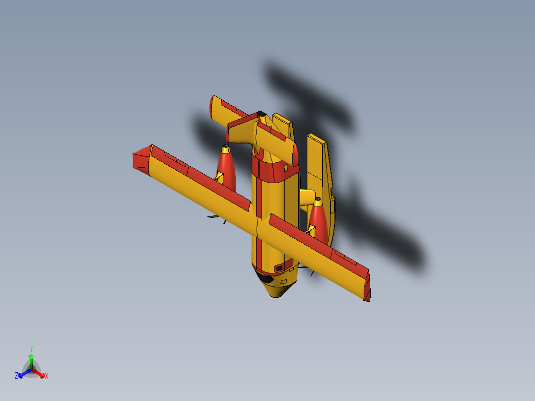 水上飞机模型正等轴测图