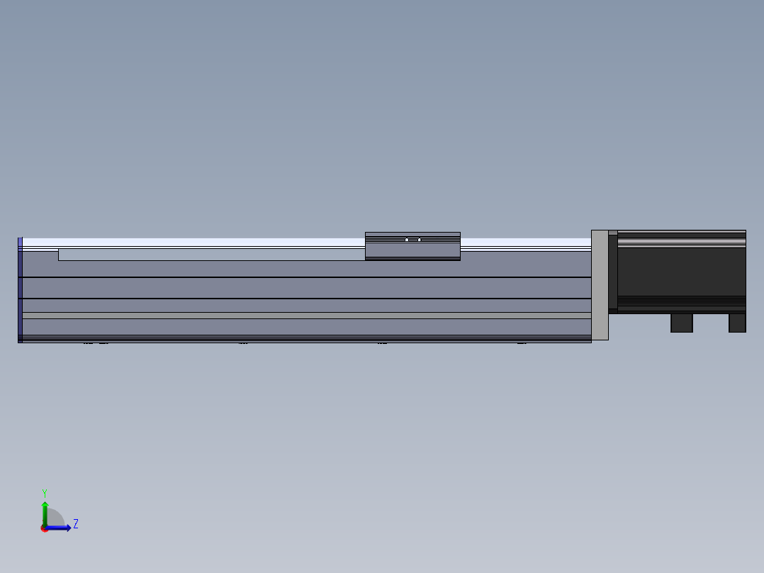 电动滑台模组SDM75直连模型左视图