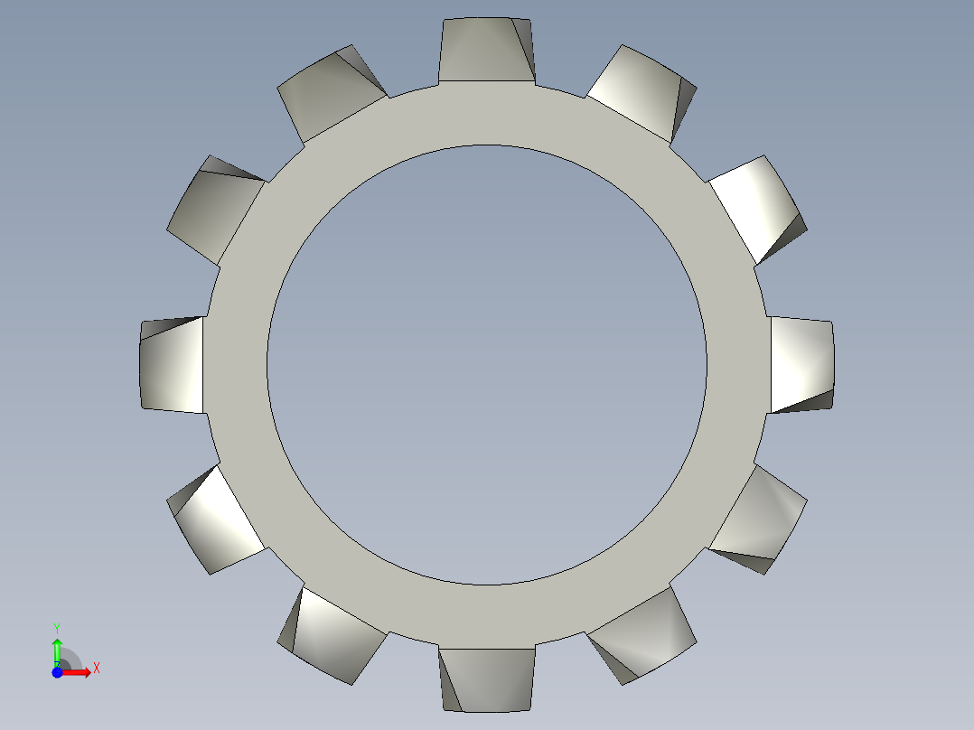 垫圈 外牙锁 公制-EXTERNAL TOOTH LOCK WASHER for M18 SCREW.STEP前视图