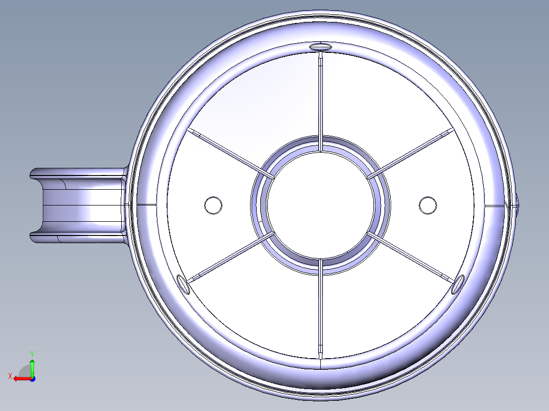 窄口茶壶后视图
