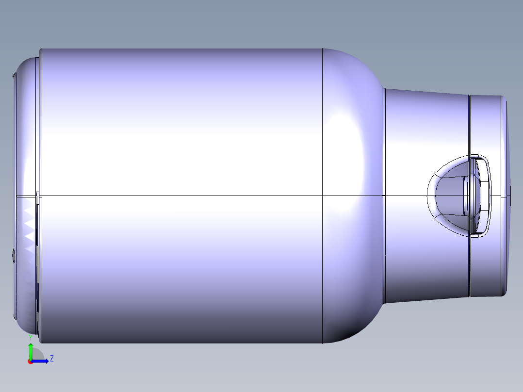 窄口茶壶左视图