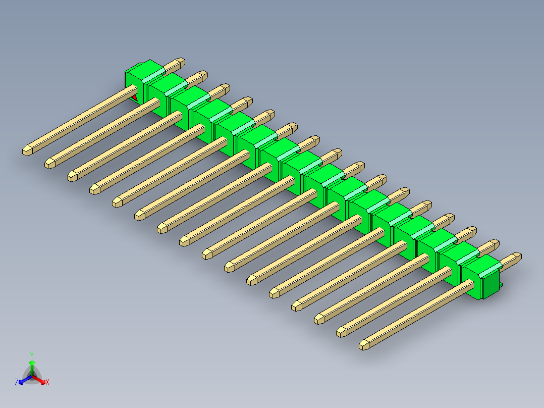 彩色公头100mil（2.54mm）系列-DS1021_green_1x16p_100mil_Type5_rev1.0