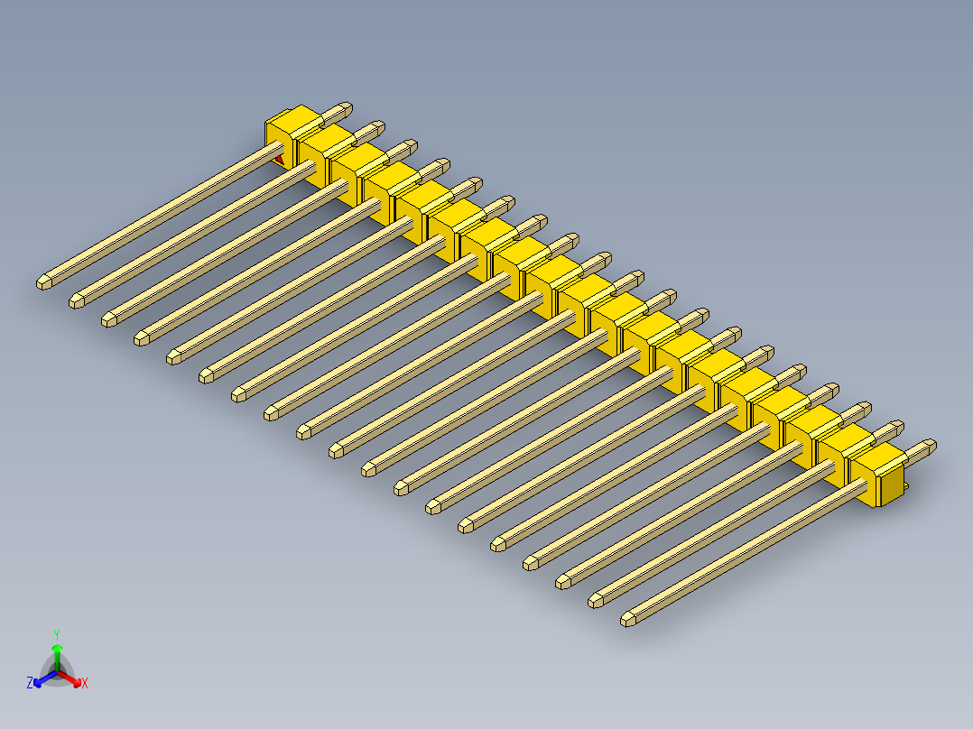 彩色公头100mil（2.54mm）系列-DS1021_yellow_1x19p_100mil_Type19_rev1.0