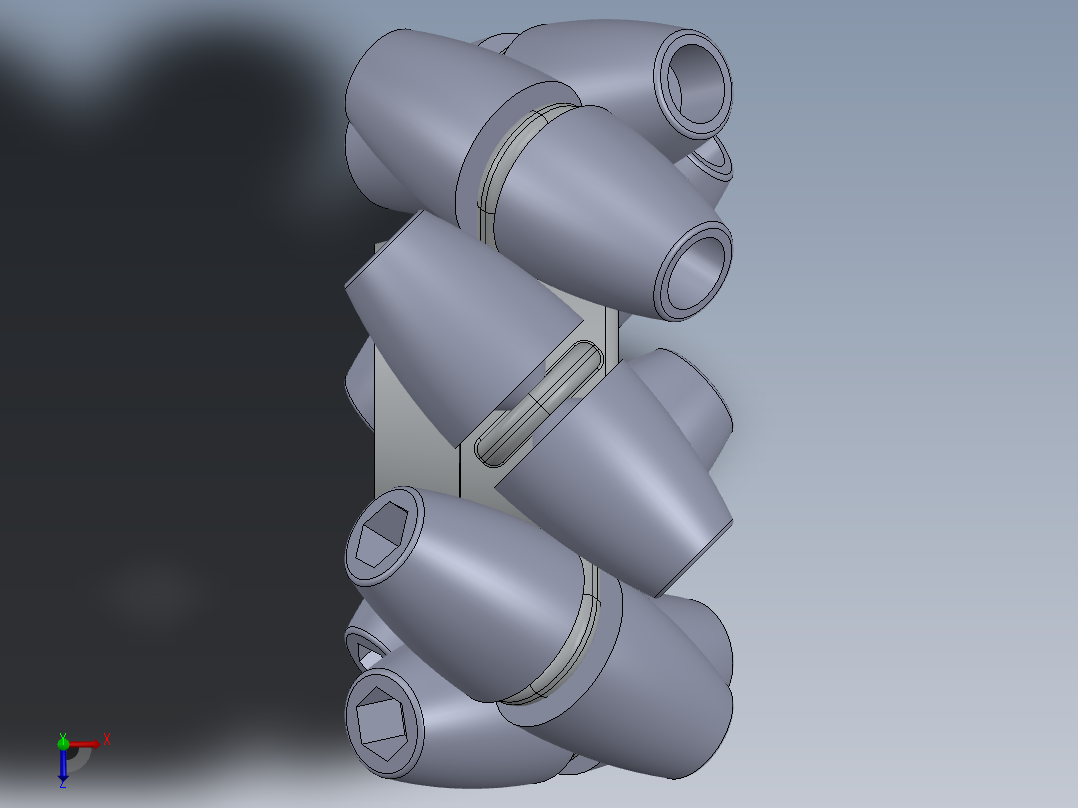 omni wheel分瓣式麦克纳姆轮俯视图