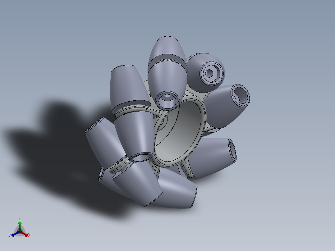 omni wheel分瓣式麦克纳姆轮正等轴测图