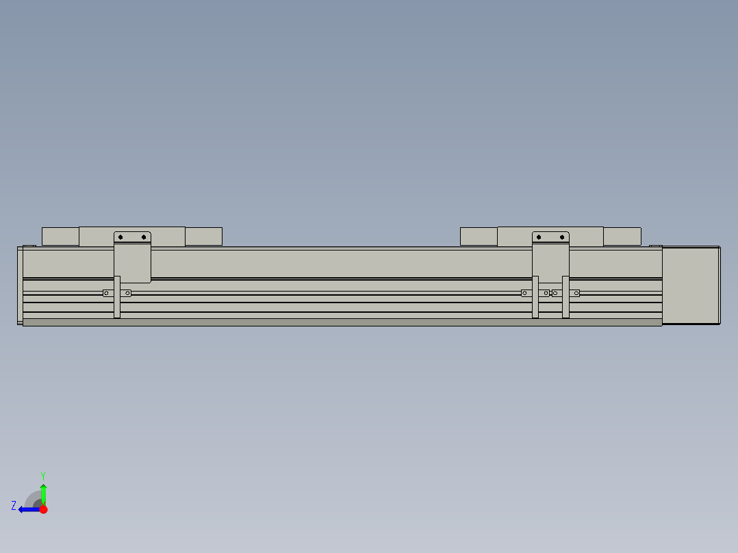 直线模组WG-LHC12-S350-L设计图纸右视图
