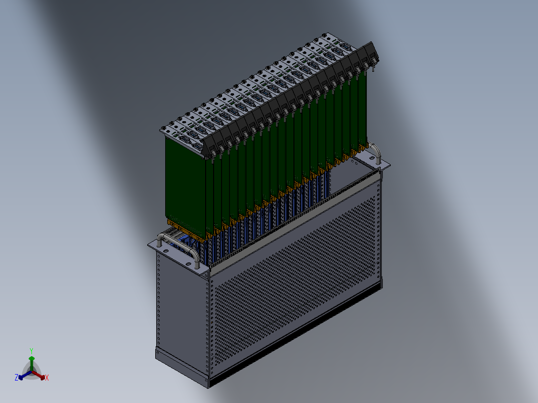 基于GBt19520标准19in系列的3U84T插箱及3U4T插件正等轴测图