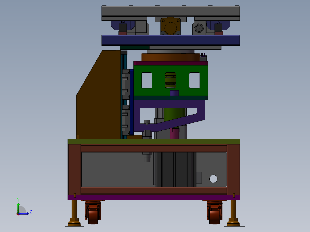 重型工件上料机左视图