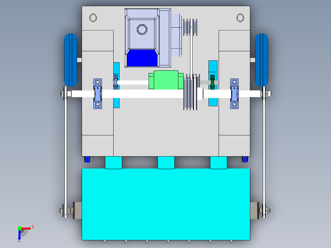 小型智能清雪车结构优化设计与运动学分析含SW三维图俯视图