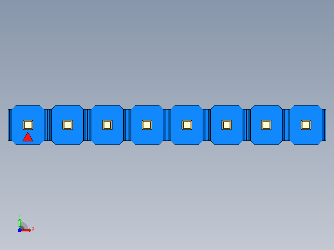 彩色公头100mil（2.54mm）系列-DS1021_blue_1x08p_100mil_Type5_rev1.0前视图