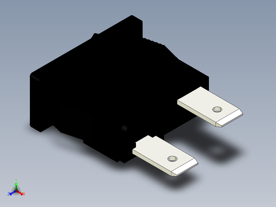 薄翘板开关正等轴测图