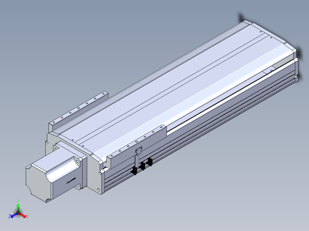 东锦丝杆传动-直线滑台模组DH270-C-L10-S550-BC-T1000W-C3正等轴测图