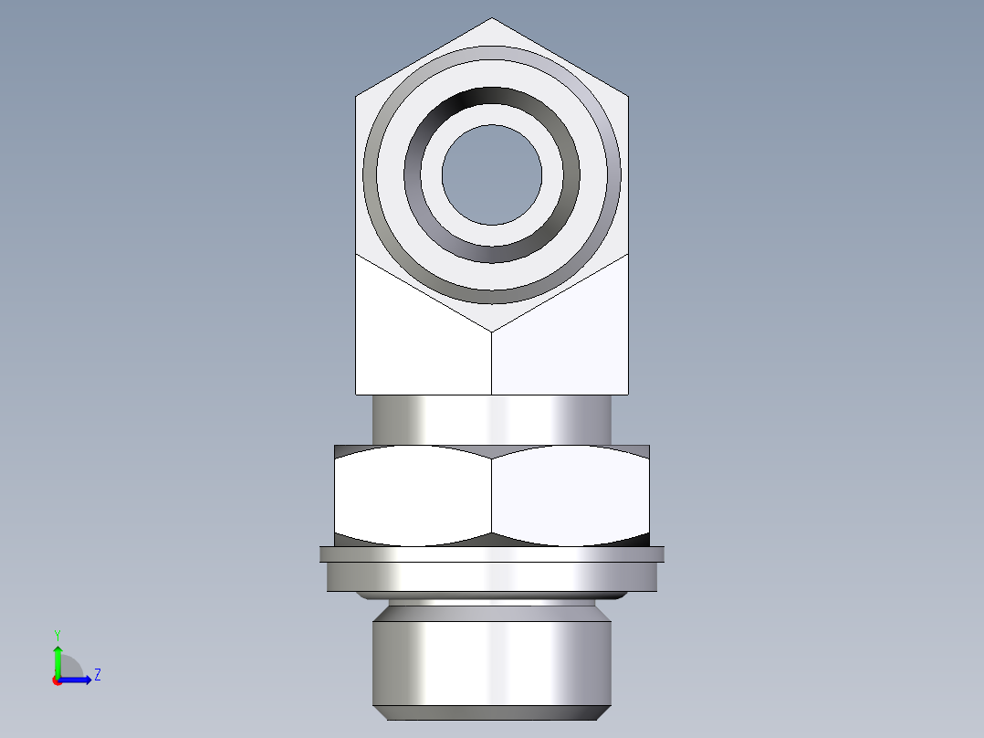 卡套式工业通用硬管接头EO_Adjustable_locknut_branch_tee_TEE10SROMDCF左视图