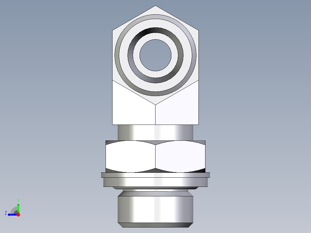 卡套式工业通用硬管接头EO_Adjustable_locknut_branch_tee_TEE10SROMDCF右视图