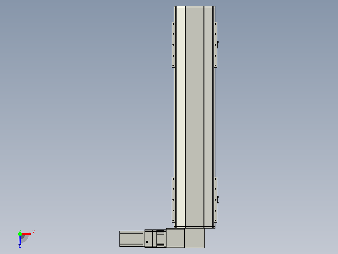 直线模组LHB21-L40-S750-R(B)设计图纸俯视图